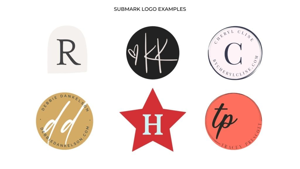 How To Use Your Personal Brand Logos - submark logo examples
